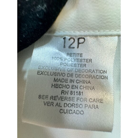 VintageKathy Che Womens Button Up Shirt Size 12P Ivory Embroidered Sheer Dainty - Picture 3 of 10